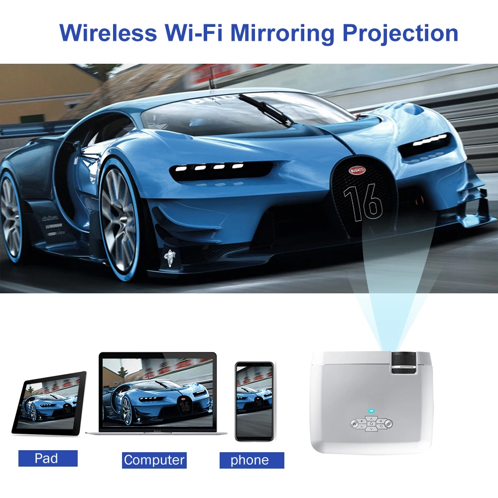 D40 домашний кинотеатр 1080P WiFi Мини ЖК-проектор Android 9,0 4K видео портативные проекторы