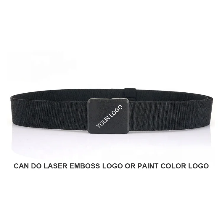 Men Waist Stretch Canvas Fabric Police Tactical Elastic Belt