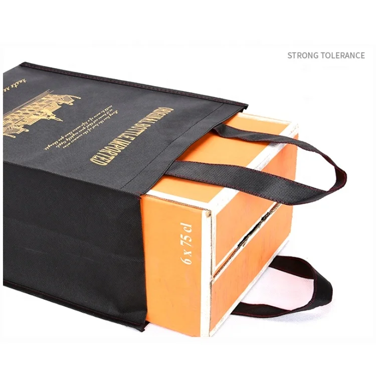 
customized printing gift promotional PP Nonwoven shopping tote carry bags for wine or beer 