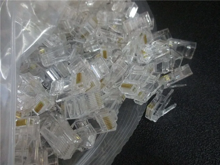  Реальный 1000 шт./пакет 8P8C Wlan Lan RJ45 разъем порта Ethernet 0 25 медный COB Интернет-кабель