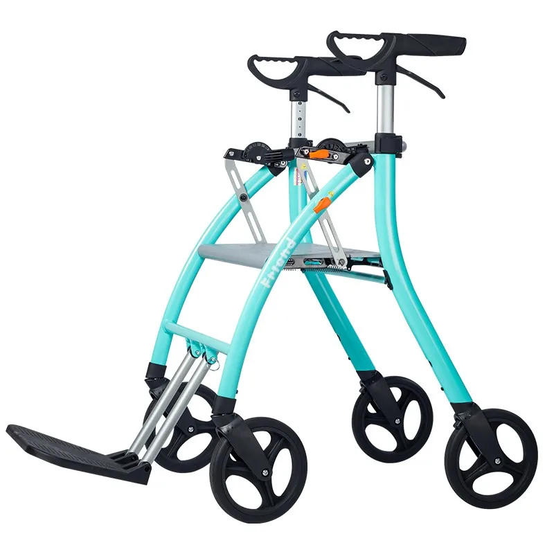 Medical Equipment Heavy Duty Rollator 4 Wheel Upright Walker for Elderly Walking