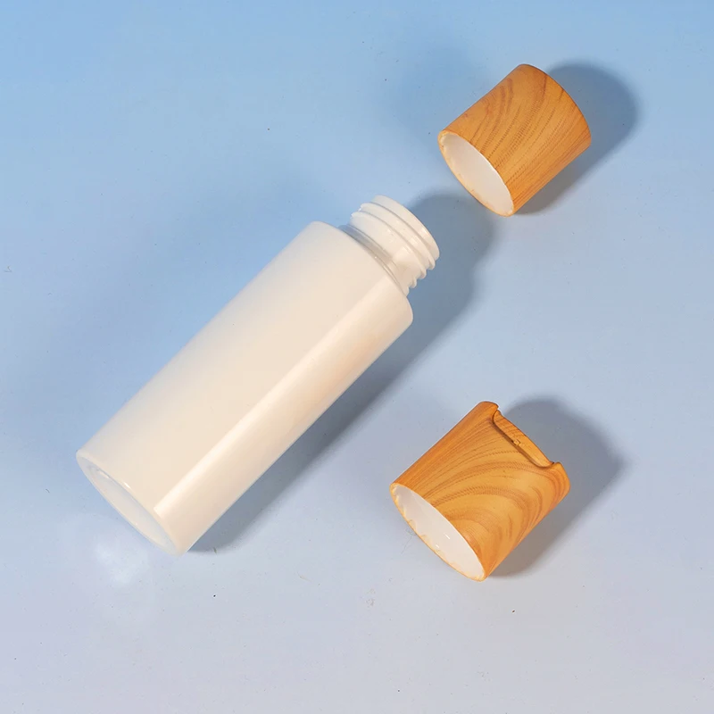 water transfer printed disc top cap bamboo design 18/410 20/410 24/410  28/410  cream pump customized