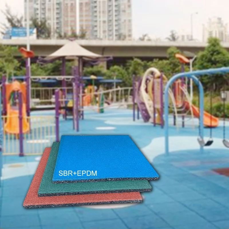 20Mm Pisos De Goma Playground Rubber Tiles Synthetic Epdm Flooring Floor Rubber Mat For Exterior Playground