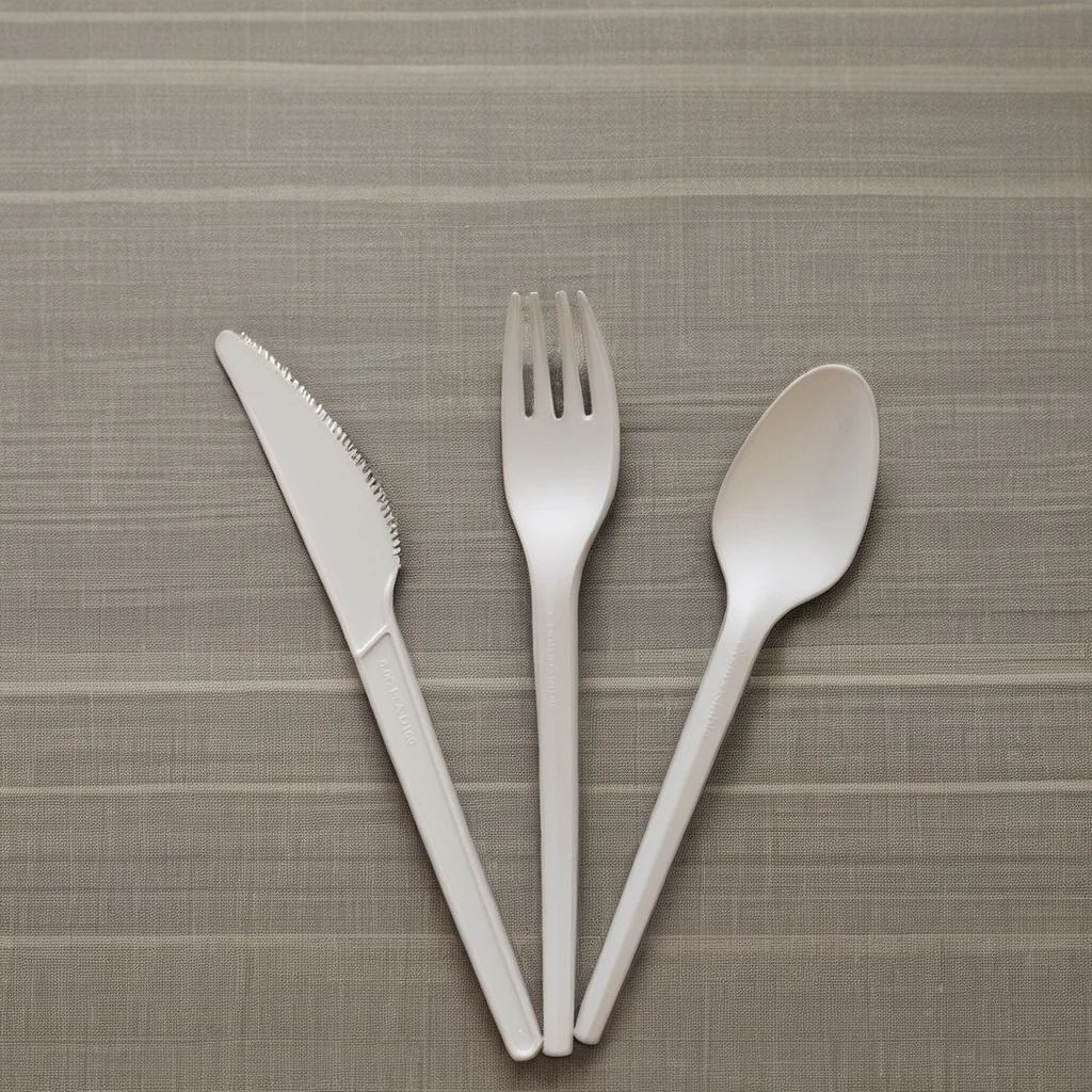 Corn Starch Plant-based Eco-friendly 100% Biodegradable and Compostable Plastic Knife Fork Spoon CPLA