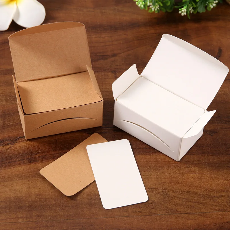 Popular 100pcs/Pack Blank Greeting Card Kraft Paper Card Vintage Postcards DIY Hand Painted Message Card  Box Set