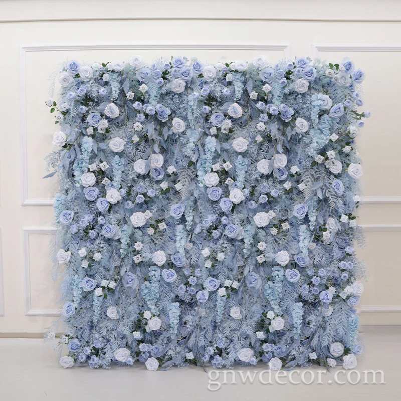 Wholesale Custom White Pink Wedding Supplies Decoration Rose Backdrop Silk Artificial Decorative Flower Wall