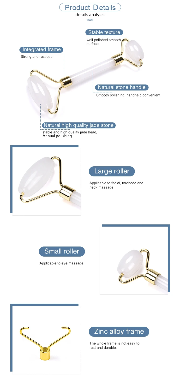 Factory Price High Quality nephrite white jade roller and guasha set, Skin care tool white jade face roller and gua sha