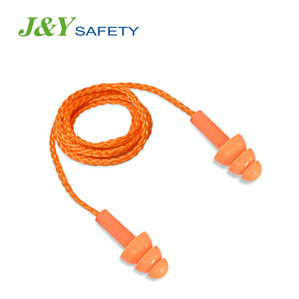 Branded Noise Pollution Prevention Sound Protectors Soft Silicone Ear Plugs Wired Corded Earplug