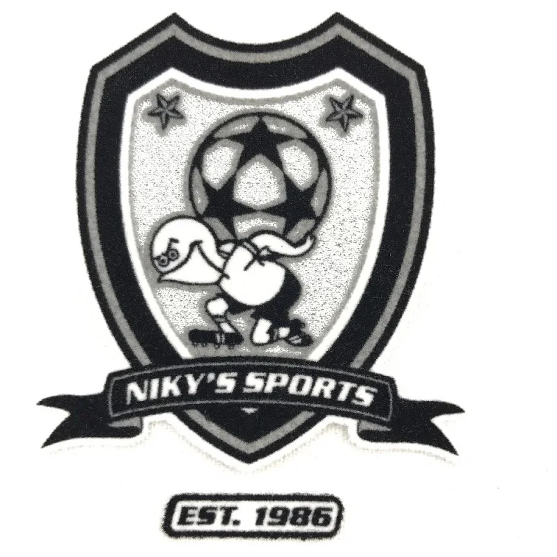 Heat Press 3d flock tatami custom iron on patch soccer jersey tatami patch flock fabric