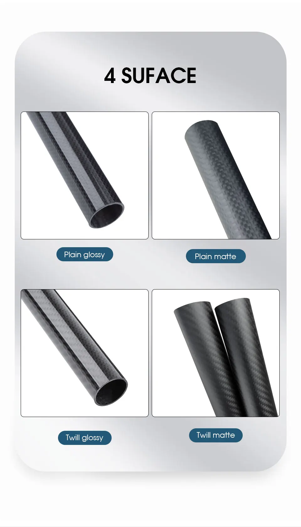 High quality 3k twill plain weave square octagon oval round carbon fiber tubes High quality Carbon Fiber oval tube