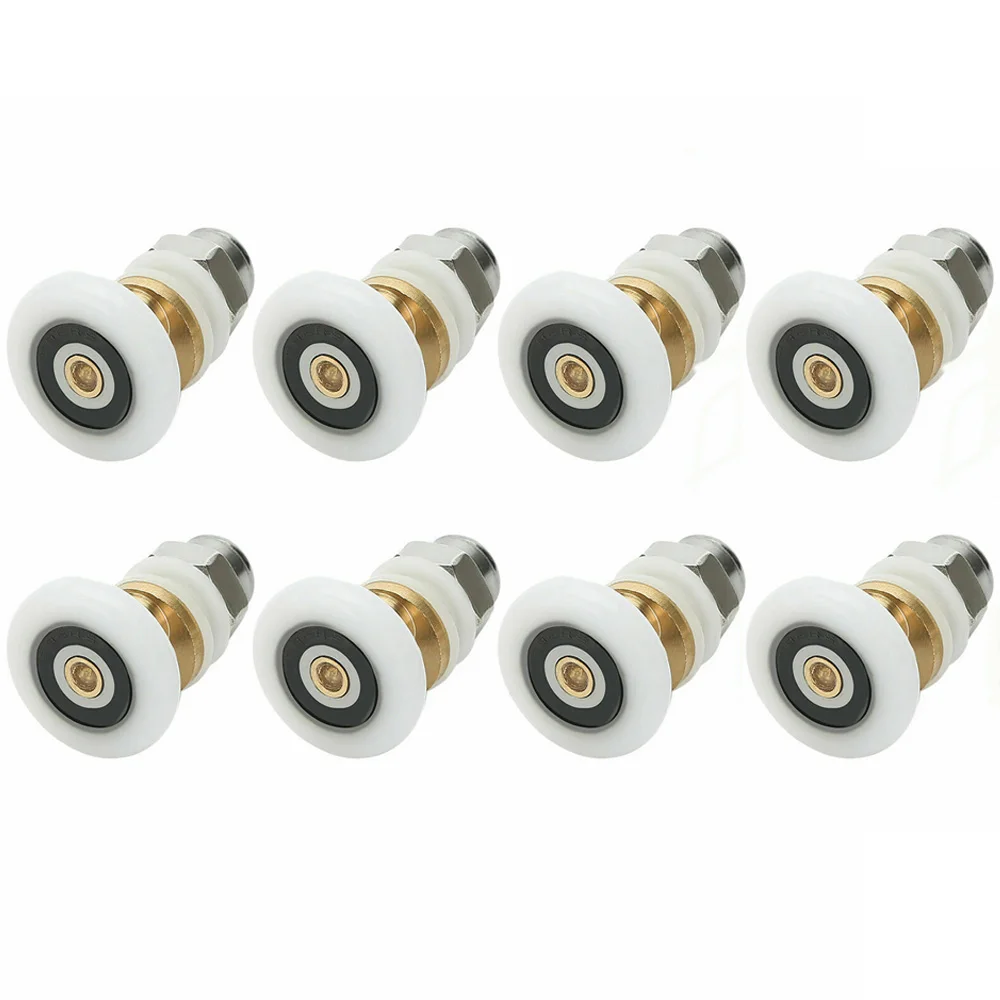 Nylon 19/23/25/27mm Diameter Shower Glass Sliding Door Hanging Wheel Roller Eccentric Pulleys Bathroom Sliding Cabinets Bag