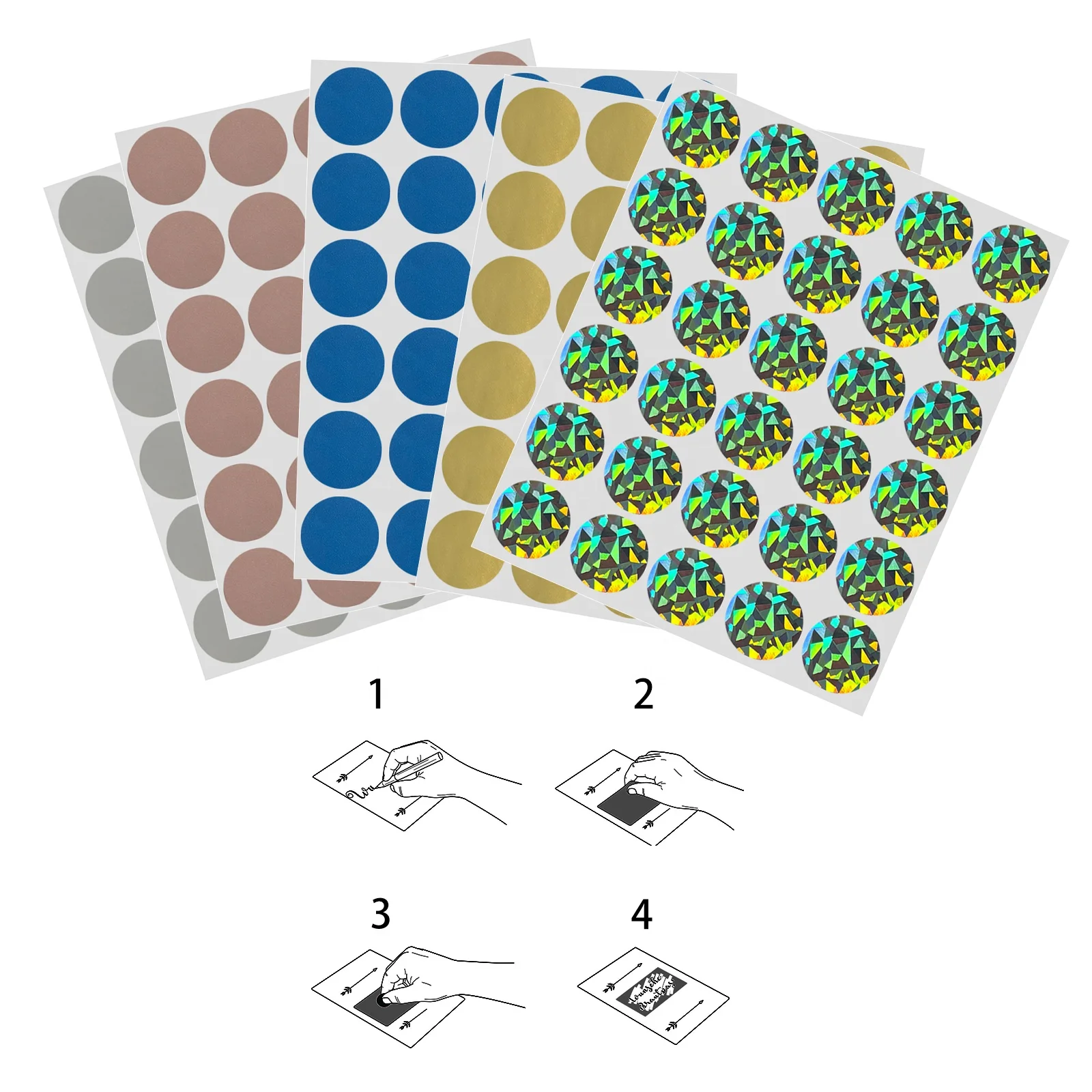 Round Scratch Off Labels 1inch 180pcs/pack Labels Manual Scratch Off Labels Sticker Tape Anti-counterfeit Stickers