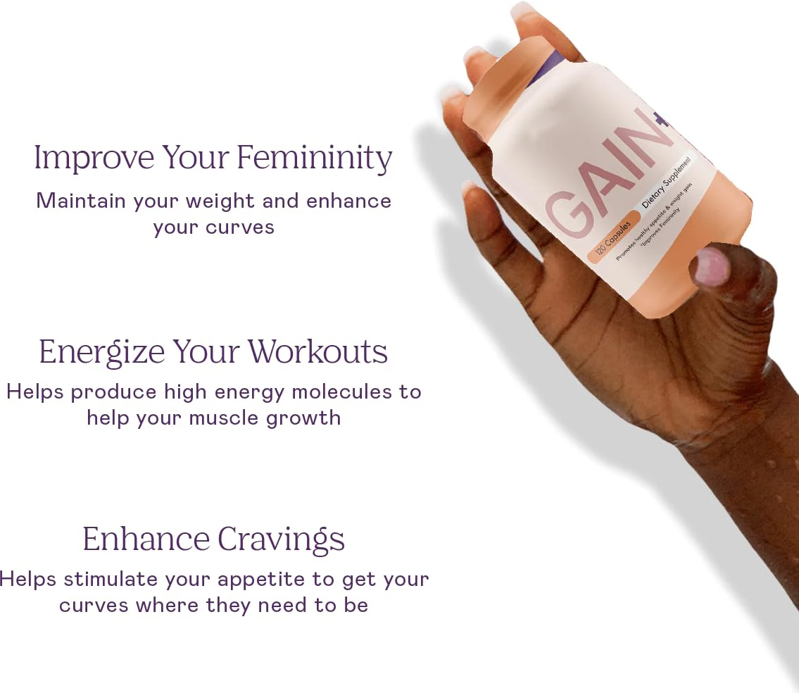 Weight Gain Capsules - Quick Weight Gain, Healthy Appetite, Mass & Metabolism Support for Women and Men