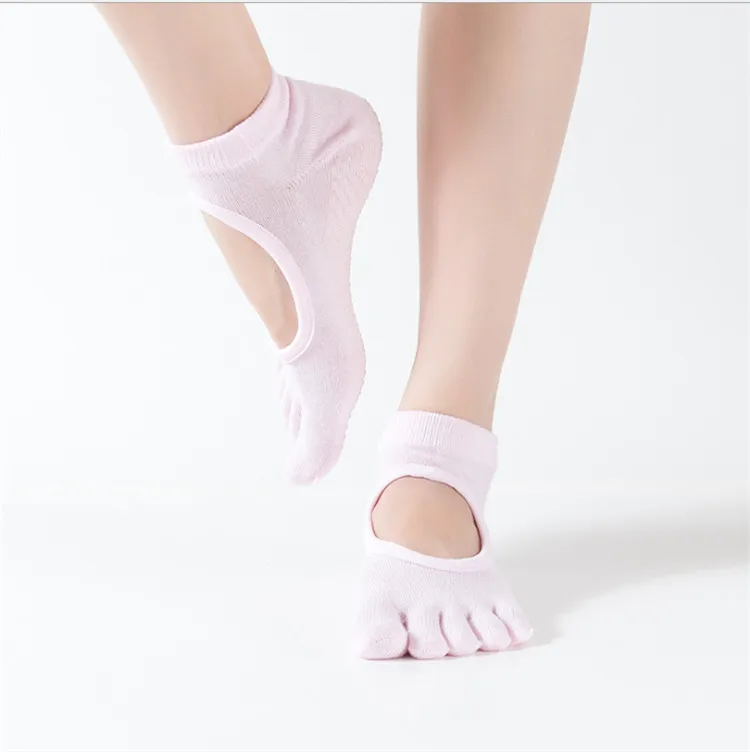 Exercise Sports Pilates Massage Non-slip 5 Toe Yoga Socks For Women Ladies