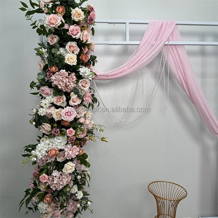 Event Decoration Hot Pink Runner Flower Boho Wedding Artificial Flowers Arch Panels
