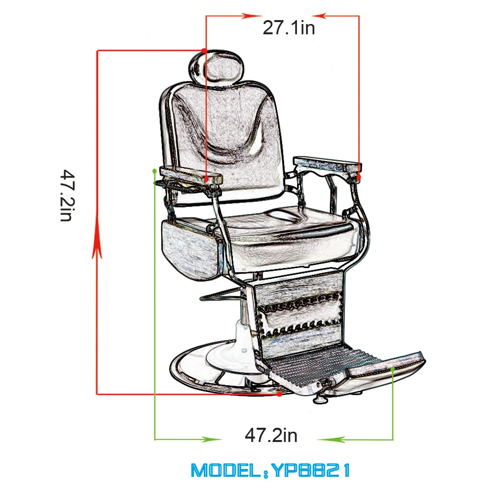 Yapin wholesale classic durable hydraulic piston salon brown men styling barber chair