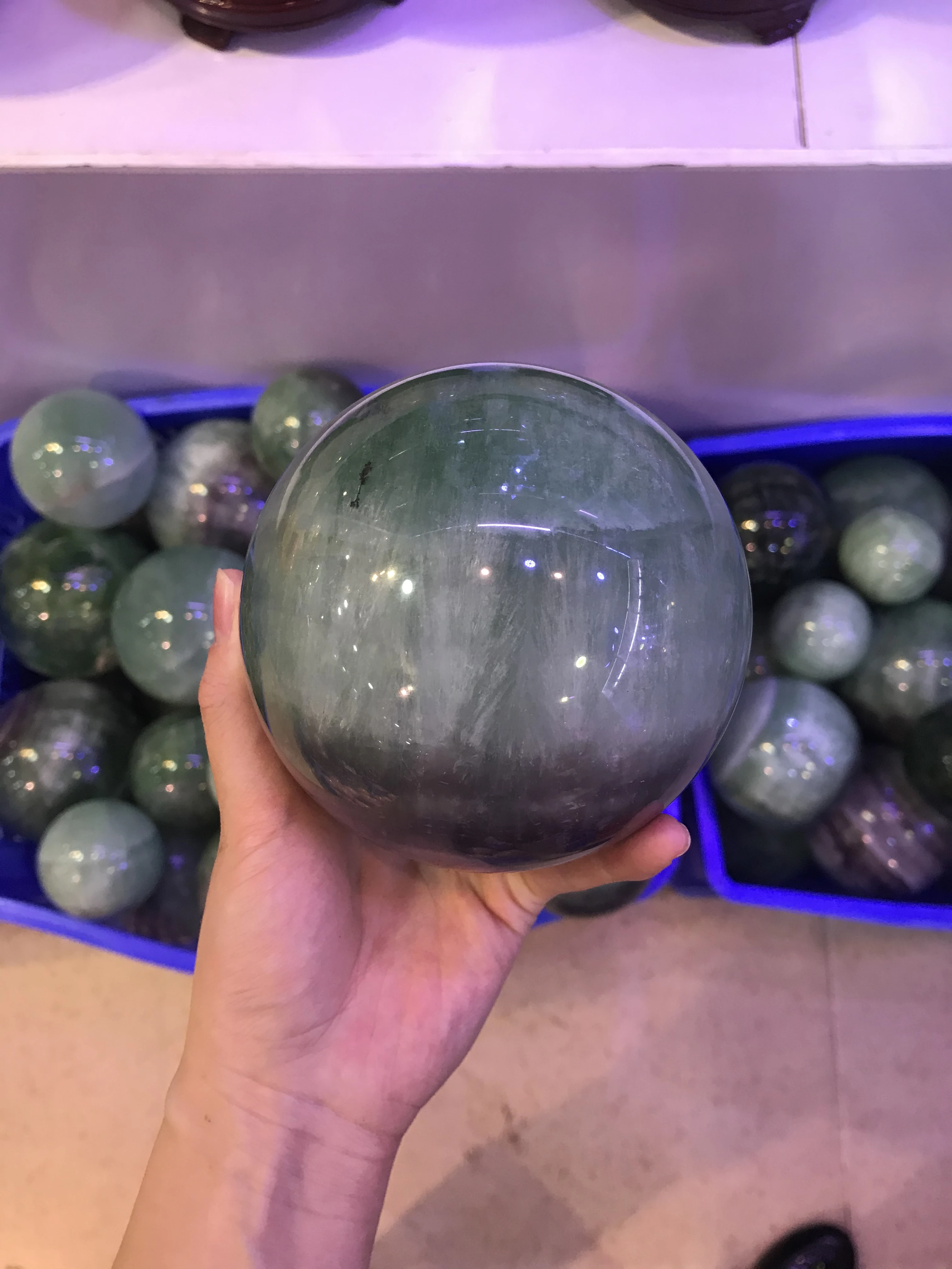 
Wholesale cheap Natural rainbow Fluorite quartz crystal sphere balls Gemstone Ball Divination decoration Healing Crystals 