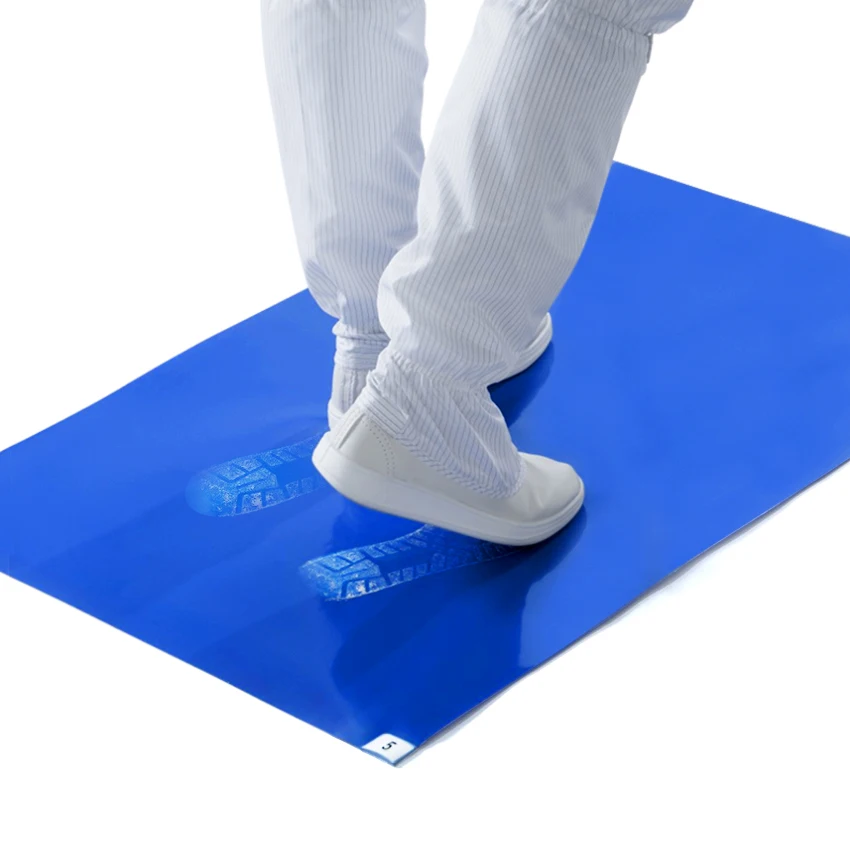 Blue PE 30 layers Esd Sticky Mat Adhesive Floor Mat Anti Slip Dust Remove Peelable Cleanroom Sticky Mat