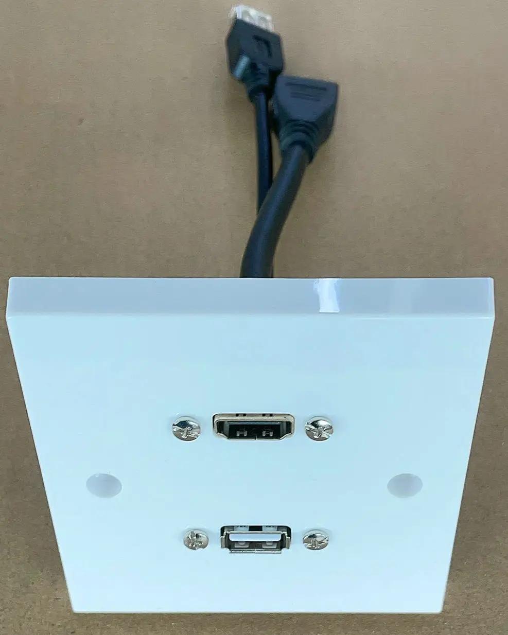 86 x86 UK E size  Hdmi usb cable wall plate plastic white black