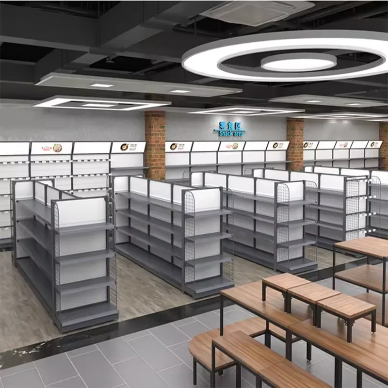 shelving white supermarket shelves for sale grocery items food convenience store grocery equipment