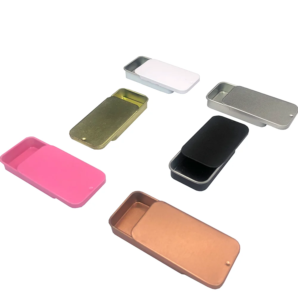 Low Moq Mini Custom Lip Balm Packaging Slide Metal Tin Box Soap Brow Tin Box