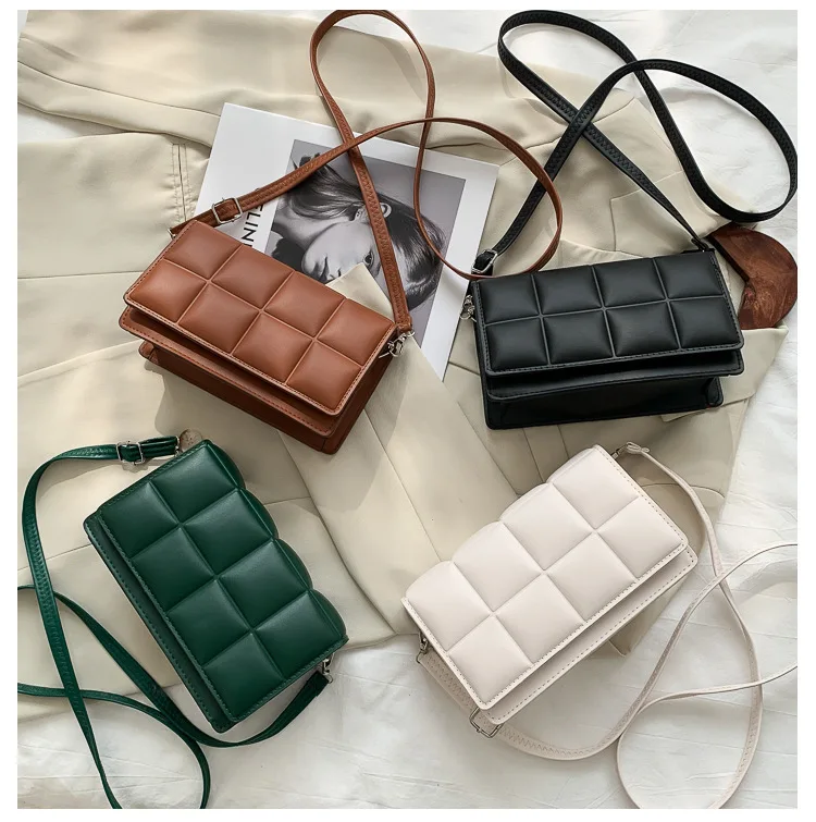 JANHE 2022 Fashion bolso sac Female Girl Messenger Bag Square Small Women checkered bag Mini bags women handbags ladies