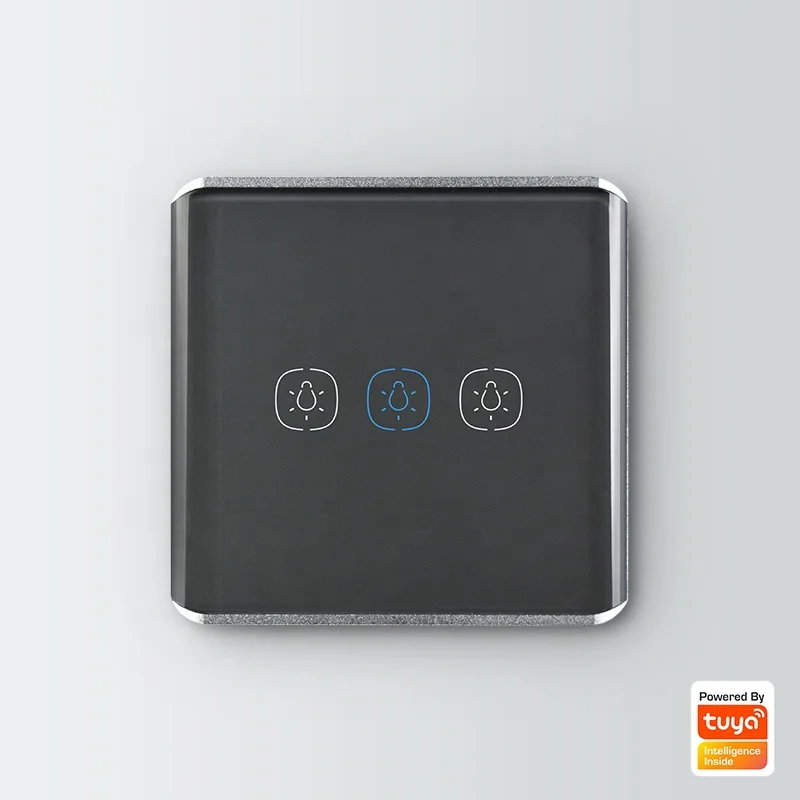 Touch sensor zigbee 3.0 uk switch tuya switch no neutral 3 gang EU standard AI speaker voice control mini light wall switch