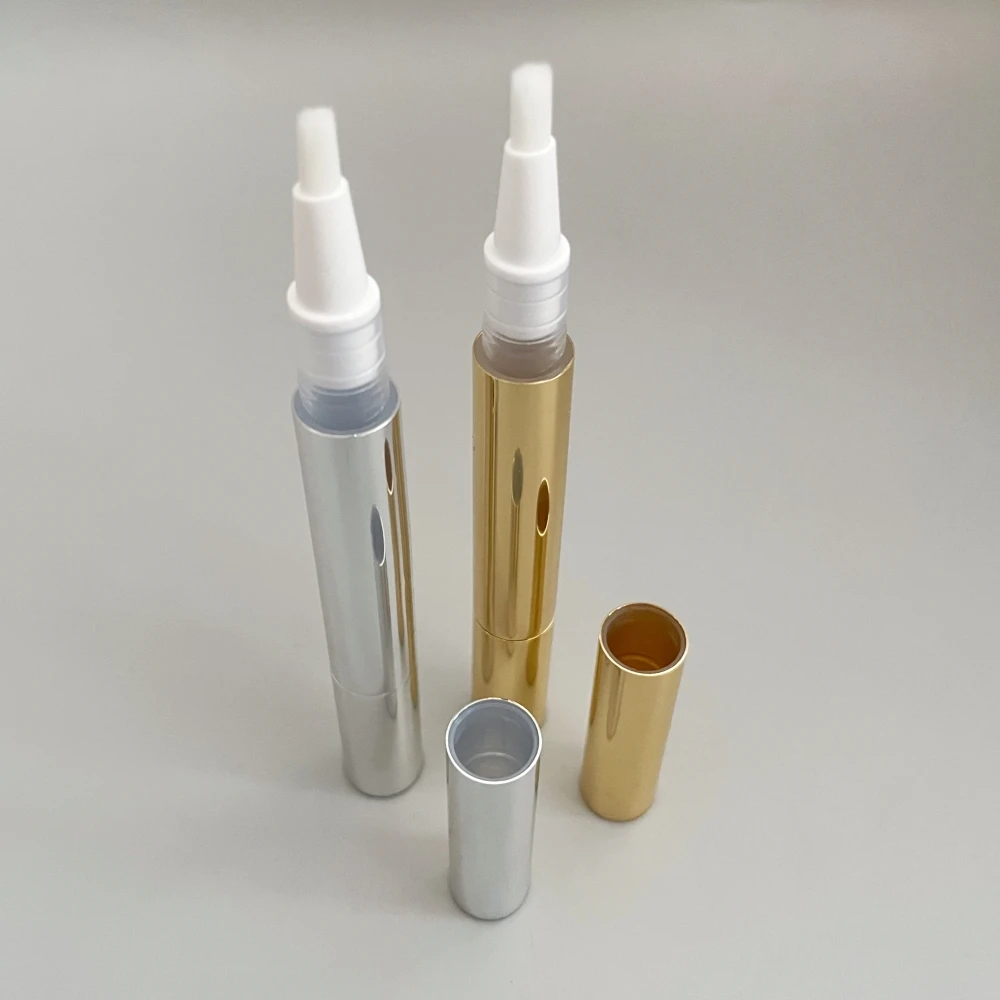 2ml Aluminum cosmetic Twist pen with brush nail care Cuticle oil Eye Cream teeth whitening empty Lip Gloss pen