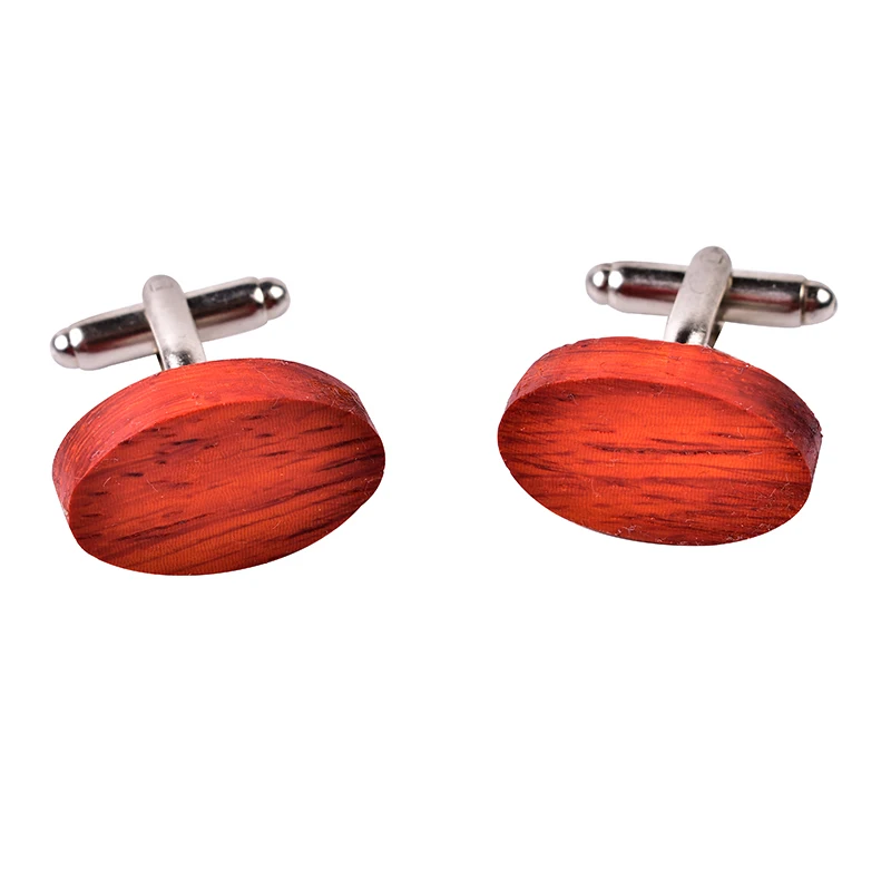 
new arrival custom handmade mens round wooden cufflinks 