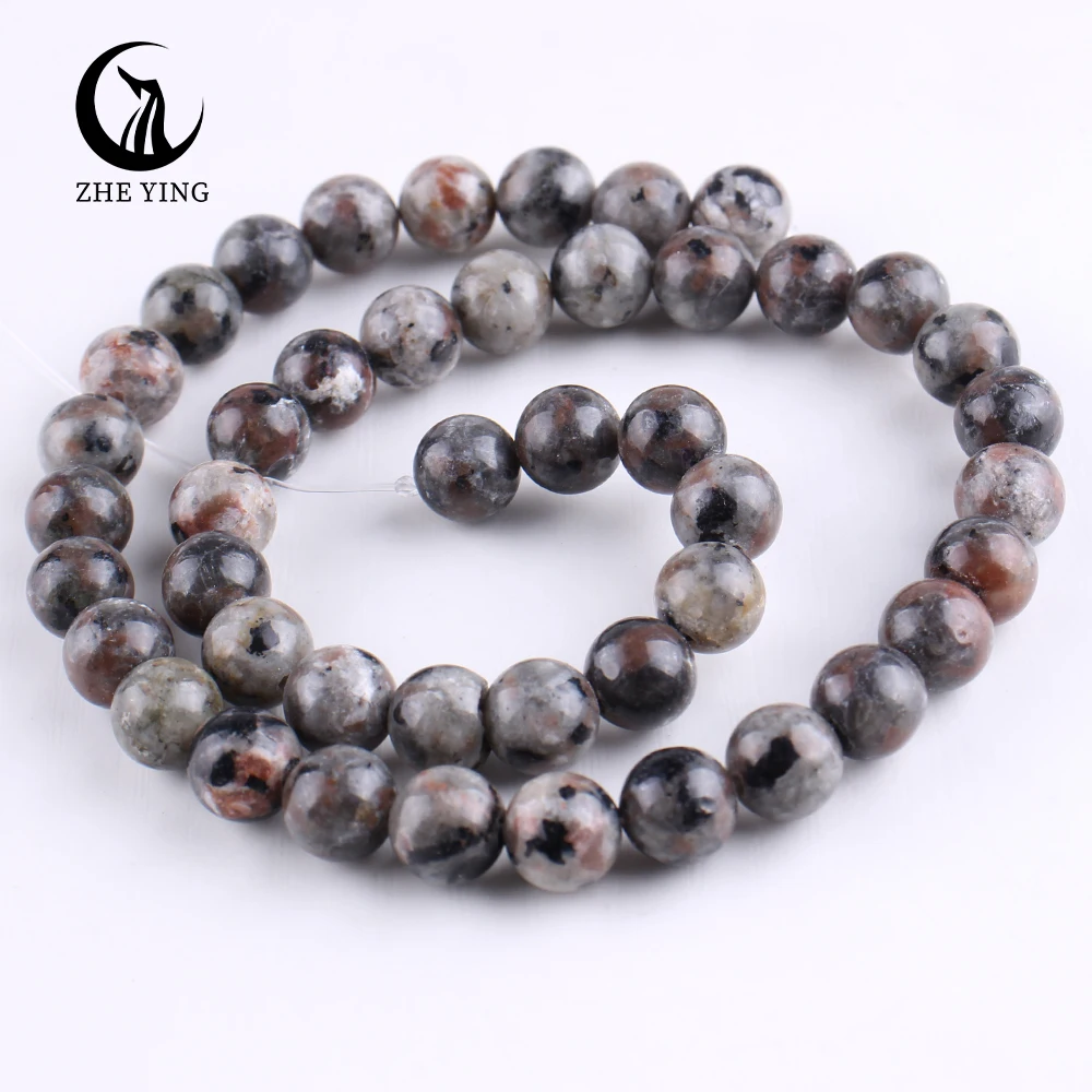 Zhe Ying 6/8/10mm Yooperlite Stone Beads Round Smooth Stone Beads for Jewelry Making Yooperlite Beads