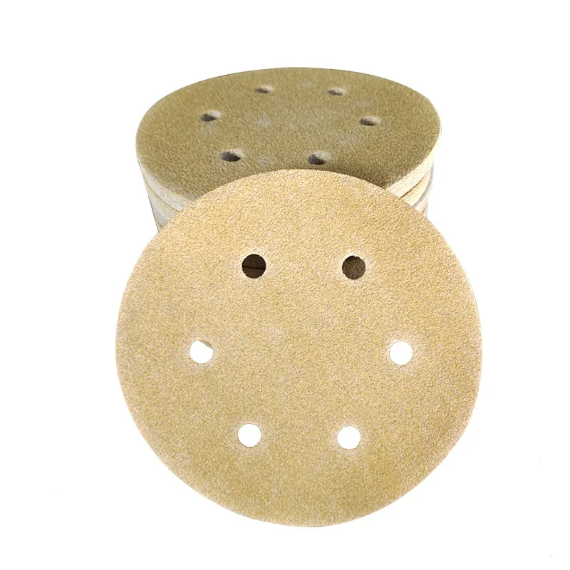 100 sheets of 6-inch 6-hole sandpaper round self-adhesive flocking sanding putty suitable for pneumatic grinder 150mm