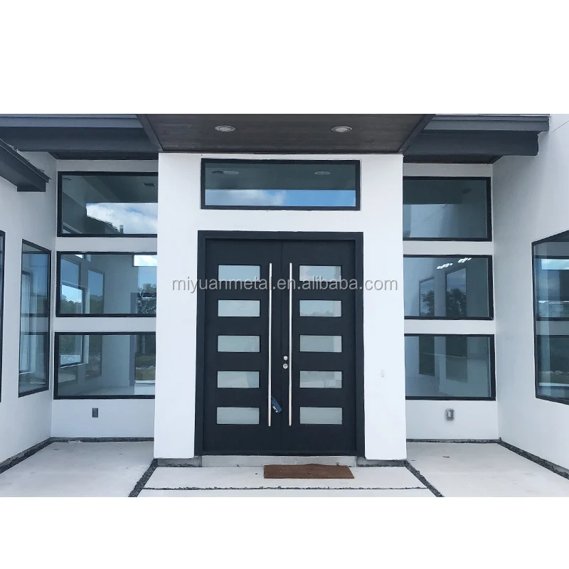 Double glass aluminium soundproof used exterior french doors