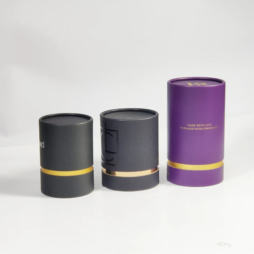 Red Cylindrical Carton Cylinder Packaging Round Perfume Box