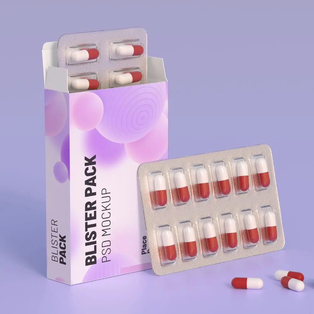 Customized Printing Logo Colored Medical Pill Paper Coated Packaging Box with Logo Printing