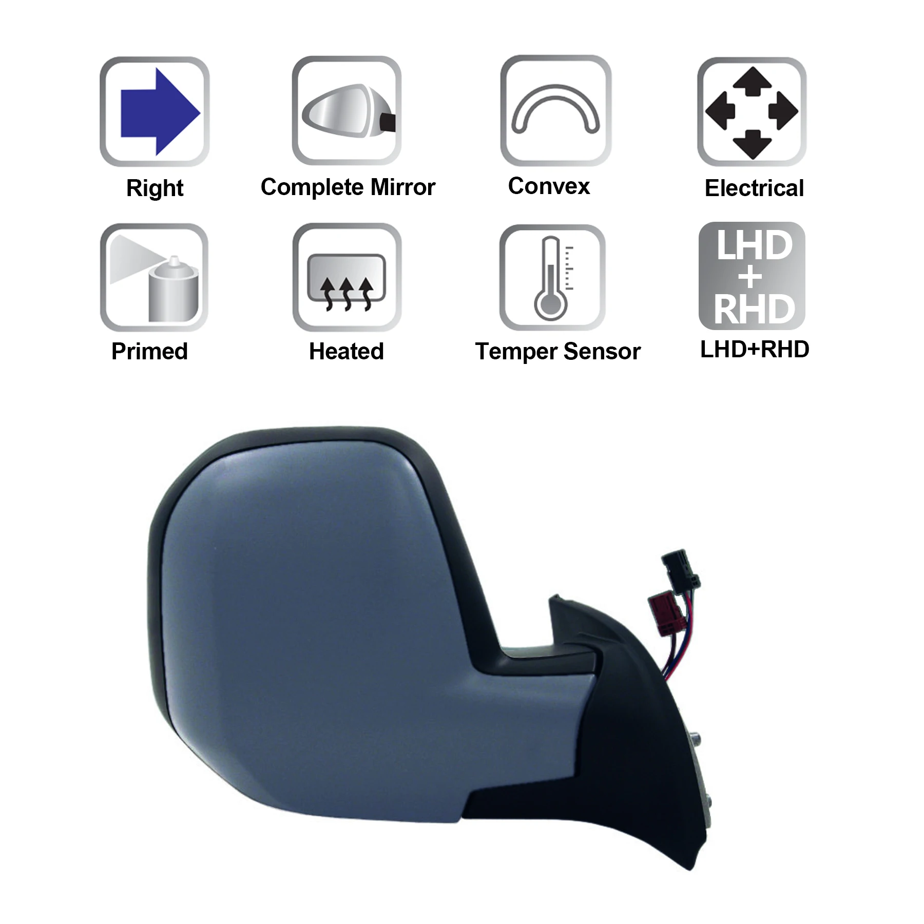 Custom Finish Replacement Door Wing Side Mirror for Car Mirror for CITROEN BERLINGO 2008-2012