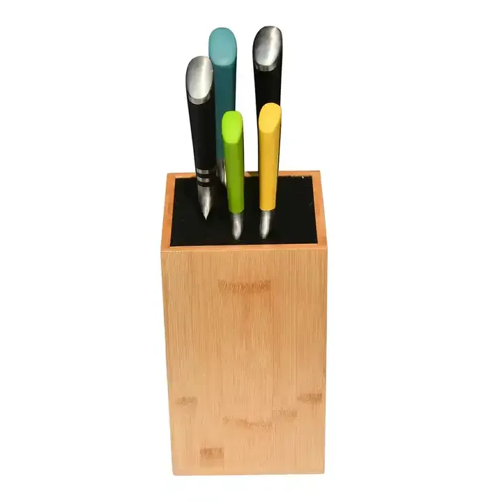 Eco-Friendly Modern Bamboo Magnetic Knife and Tool Sharpener Wooden Holder Rest Block Set Counter Organization In-Drawer