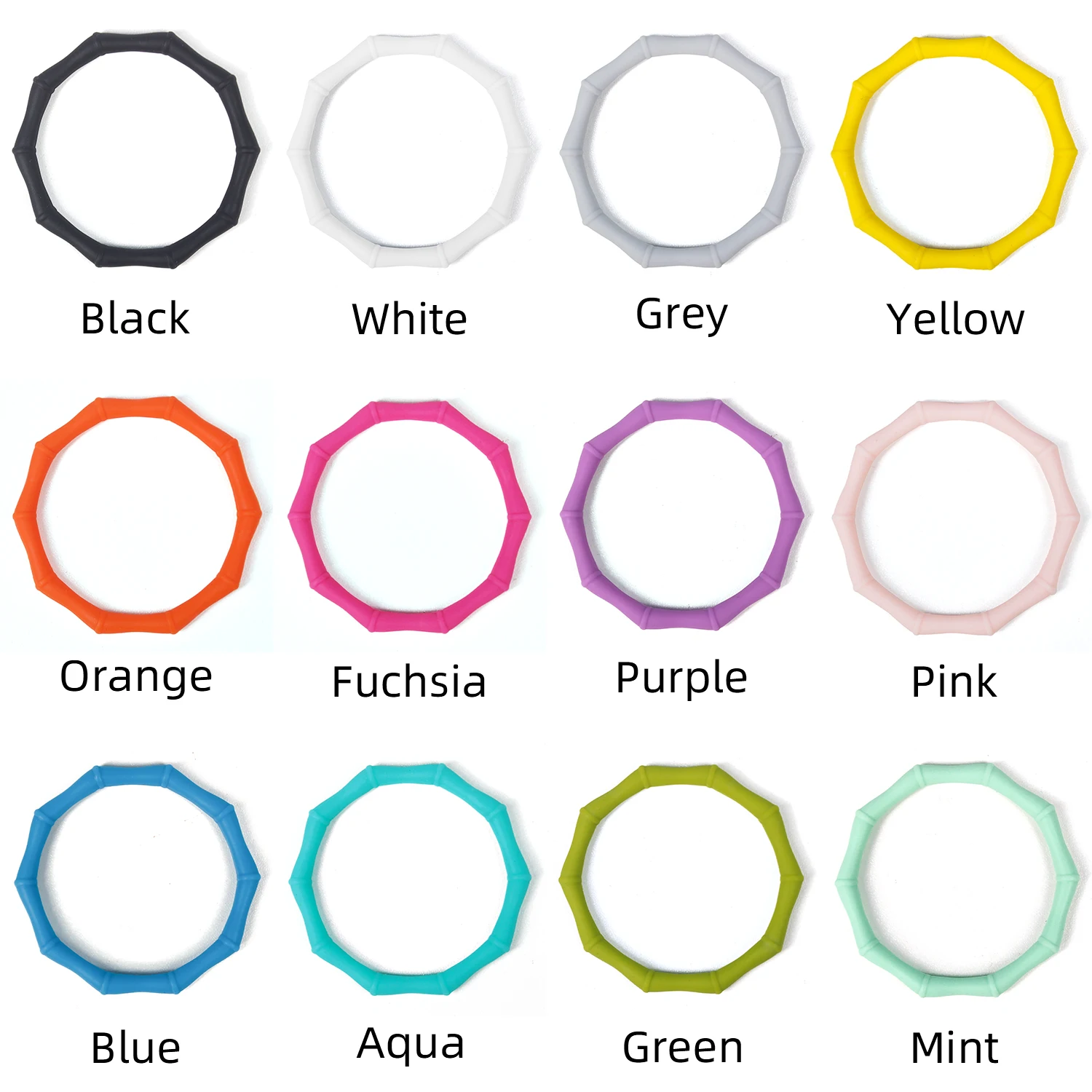 Silicone Bracelet Bone Stackable Bracelet Bamboo Wristband Comfortable Flexible Band