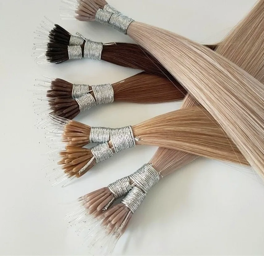 For Salon Use 100% Virgin Micro Link Hair Extensions,Micro Loop Hair Extensions,Cuticle Aligned Nano Plastic Tip Hair
