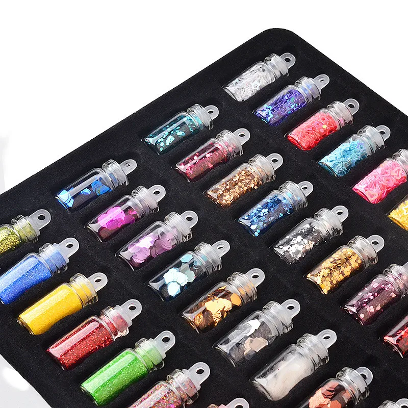 48Pcs Mixed Nail Art Sequins Set Glitter Powders 3d Ultra-thin Sticker Flakes Manicure Decoration