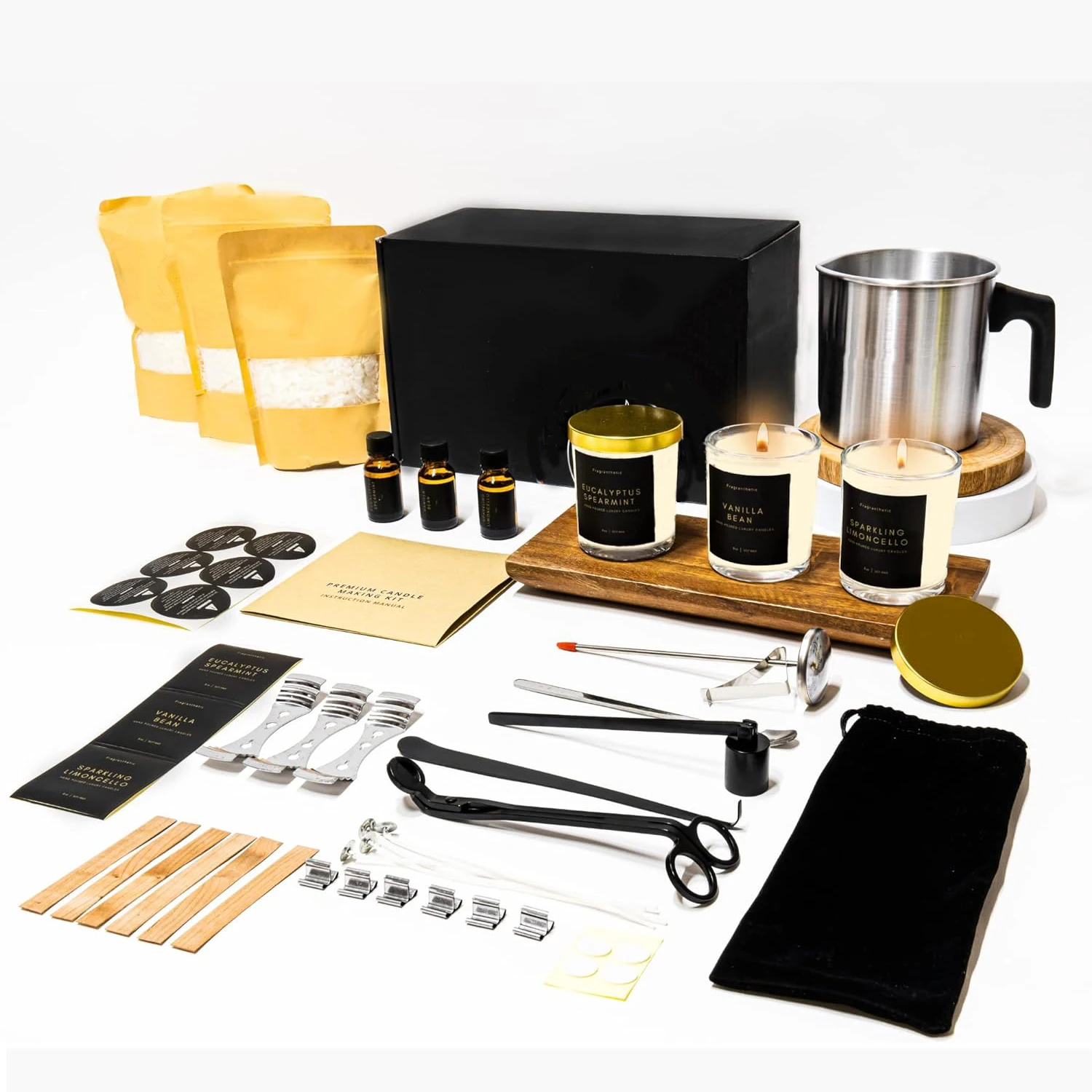 Luxury candle making supplies natural health soy wax for candle perfect care kit make scented candle kit