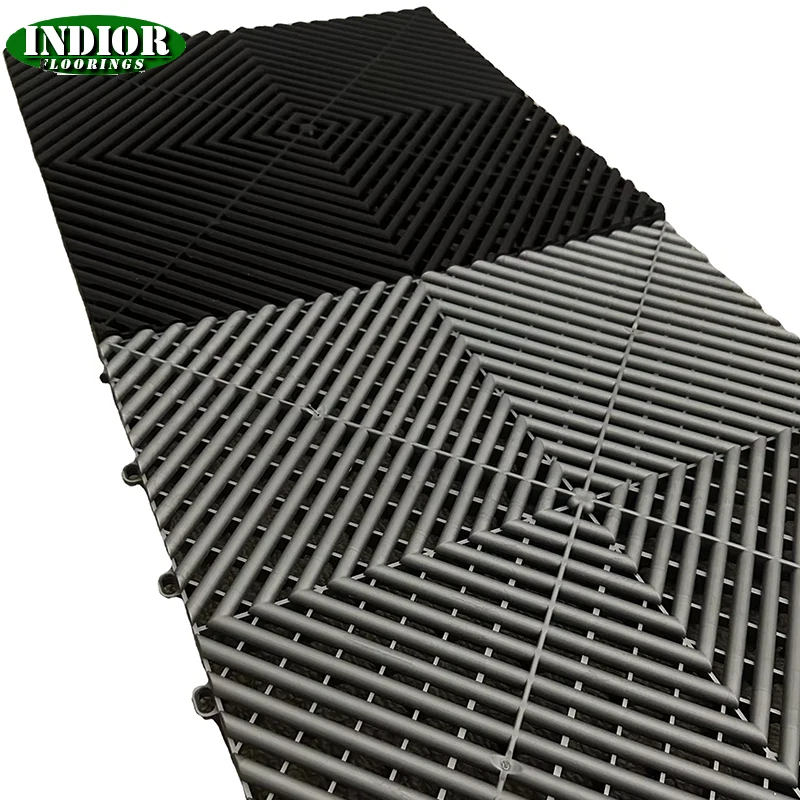 Durable Anti-Slip Vinyl Interlocking Garage Floor Tiles Modern Car Detailing Shop Covering Mat Indoor Use Plastic PP Roll