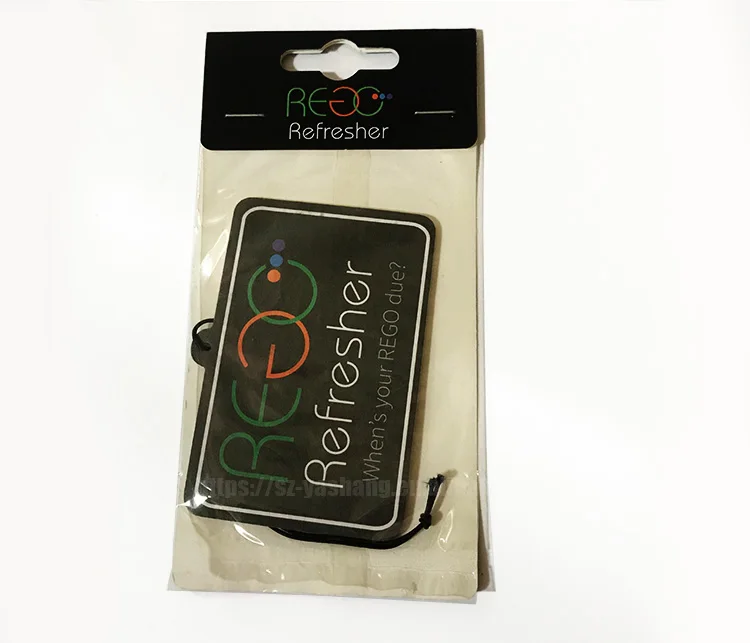 CMYK printing header card carnation perfume scents custom hanging new design paper air car freshener