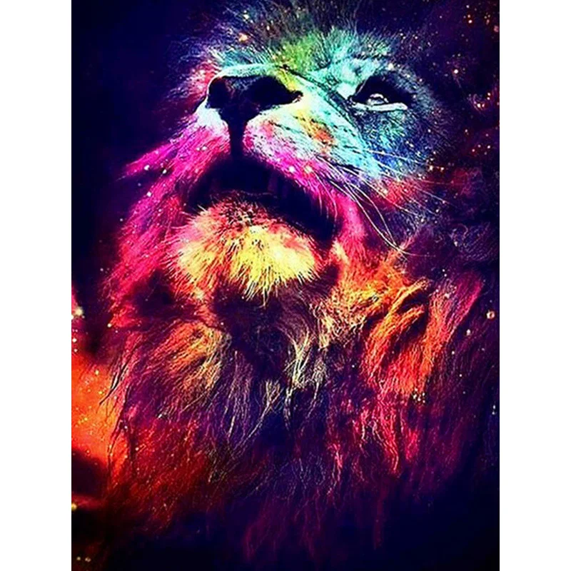 HUACAN New Design Diamond Mosaic Kits Animal Painting Lion 5D DIY Photo Custom High Quality For Home Decor European Style