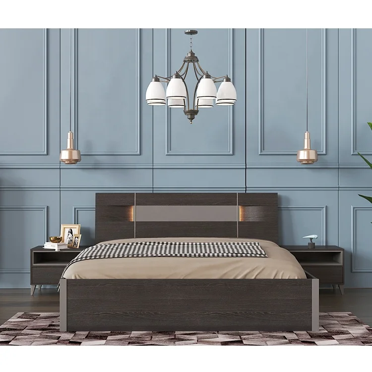 
Chinese Factory Custom King Size Wooden Bed For Home Bedroom 