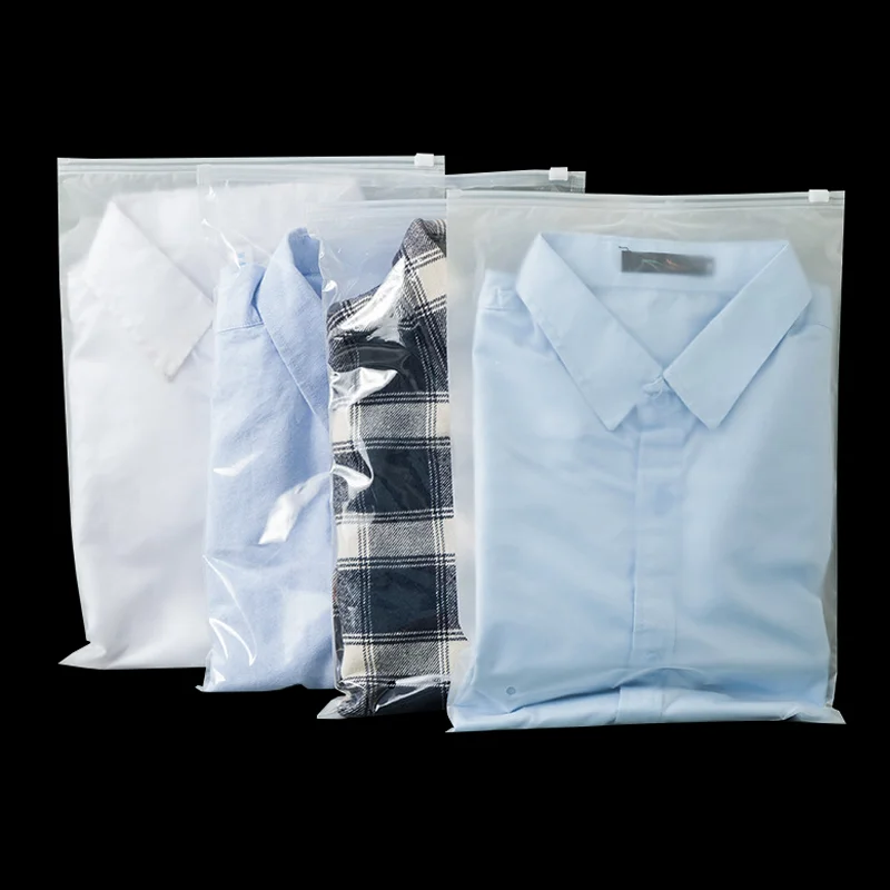Frosted clothes packaging ziplock bag print logo custom resealable zipper plastic bag compostable zipper bags for t shirt
