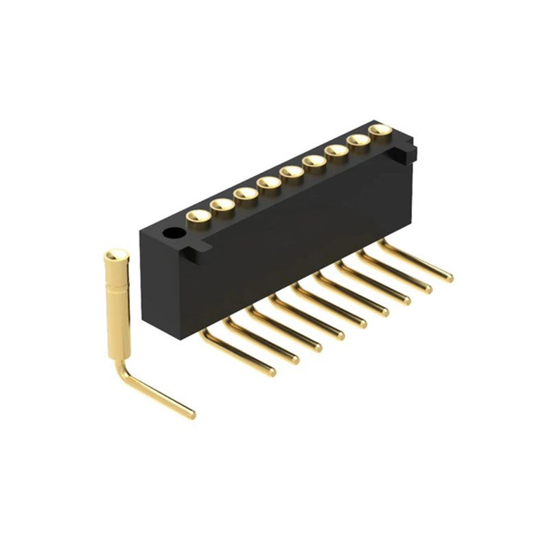 Однорядные 10 пин H4.0mm под прямым углом колышек женский пружинный контакт Пружинные контакты SMT/SMD разъем портом «мама» контактным лицом для печатной платы