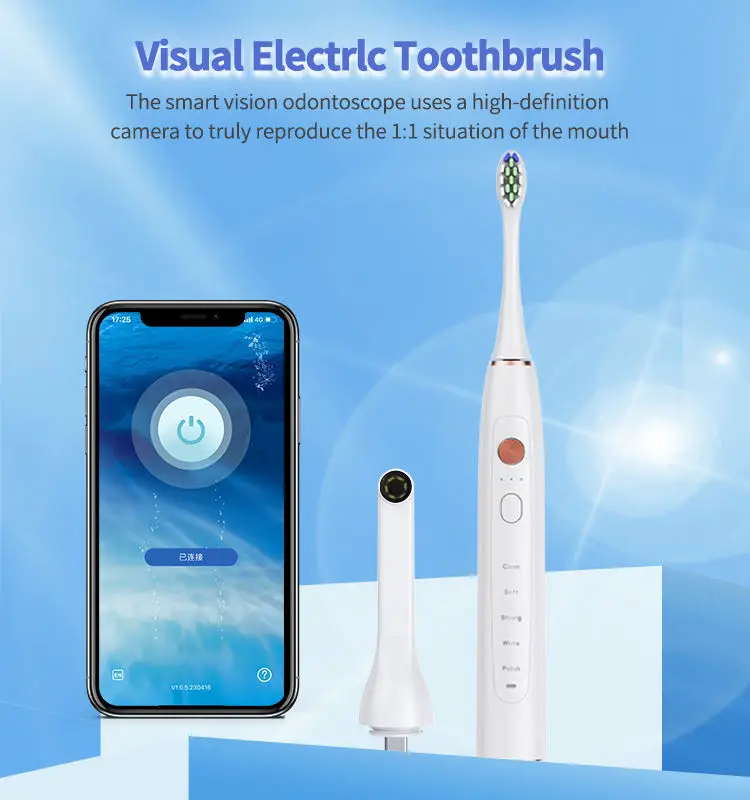 2024 Jssan Smart APP Sonic Electric Toothbrush Dual Button 15 Modes with Dental Intraoral Camera