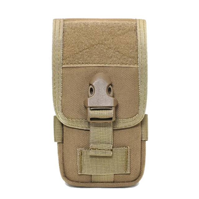 1000D Double Layer Tactical Phone Bag Simple Oxford Man Molle System EDC Accessory Smartphone Holder Pouch with Belt Loop Hook