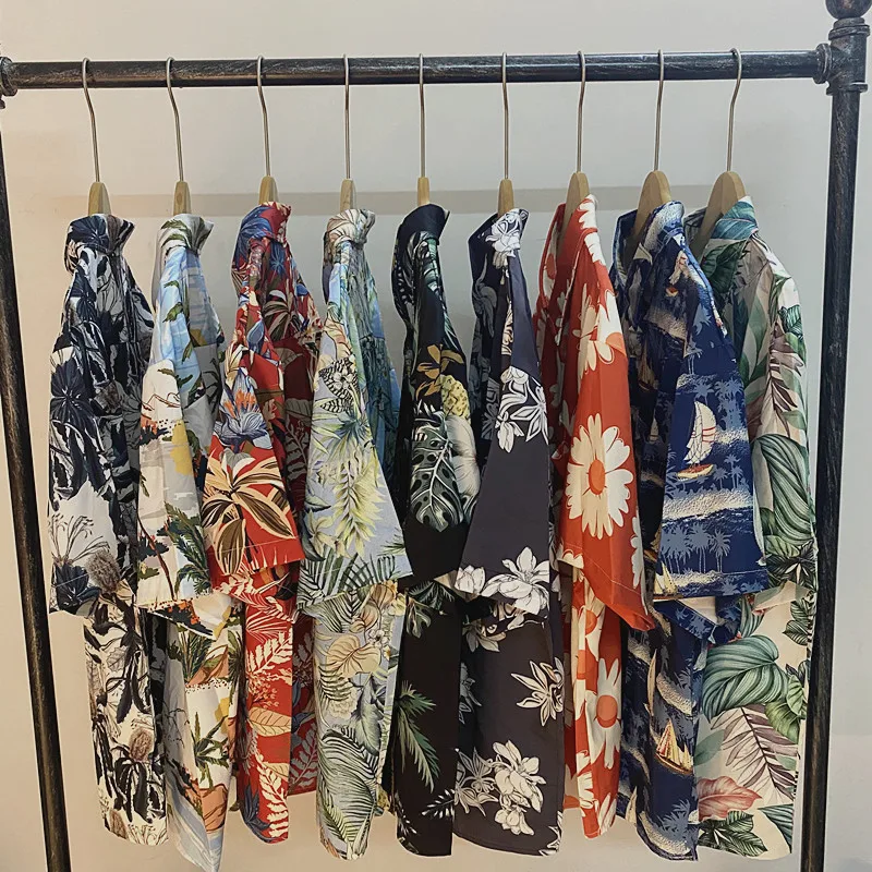 men 5xl custom rayon sublimation hawaiian tribal shirt floral shirts men hawaiian shirt and shorts