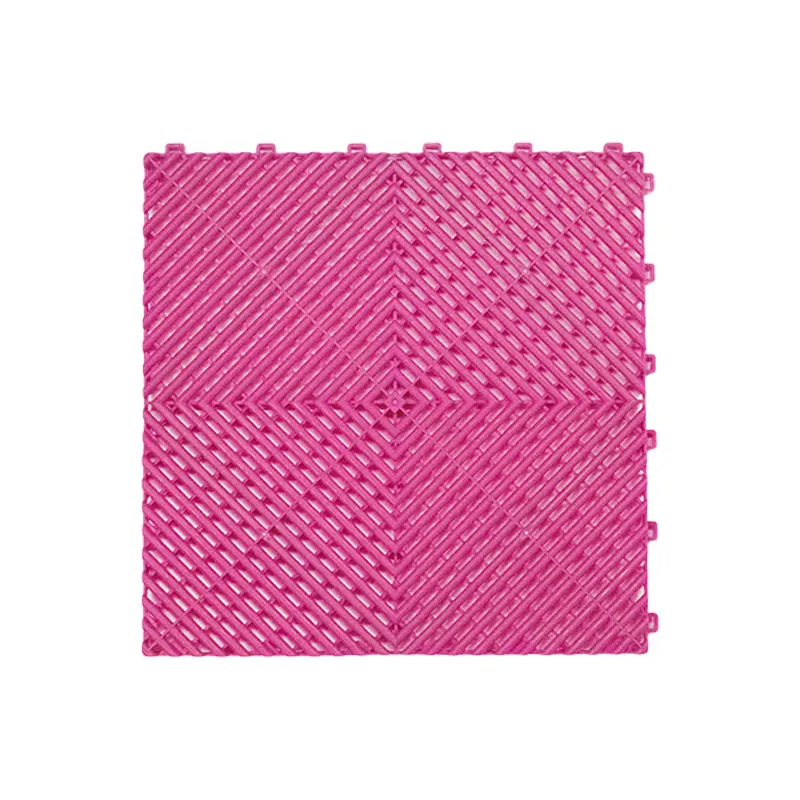 Garage floor tiles interlocking plastic/ 400*400*18mm anti slip pp floor mats for wash car shop